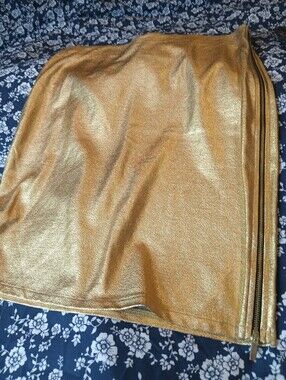 INC International Concepts Metallic Gold Mini Skirt with Side Zip